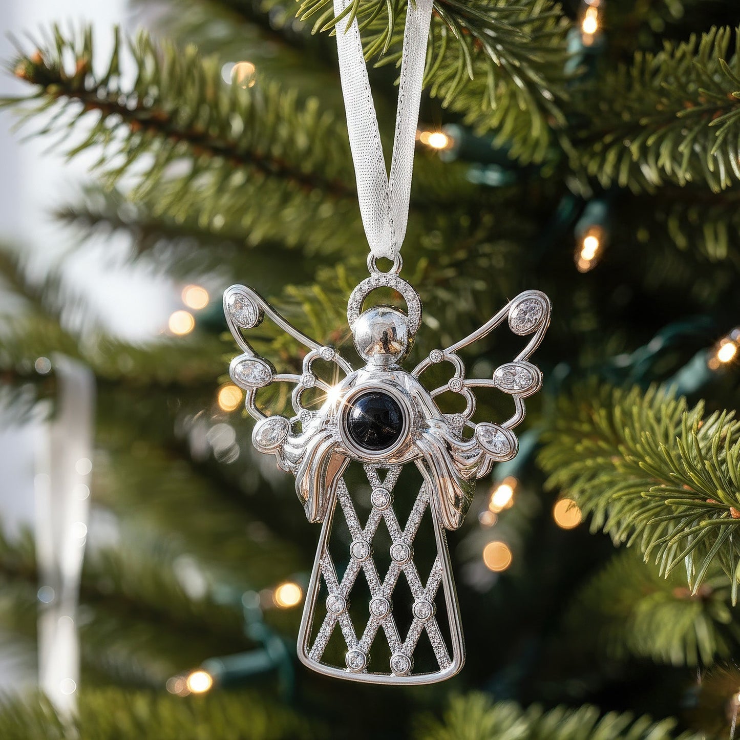 Personalized Angel Embrace Photo Ornament - Relive Your Memory