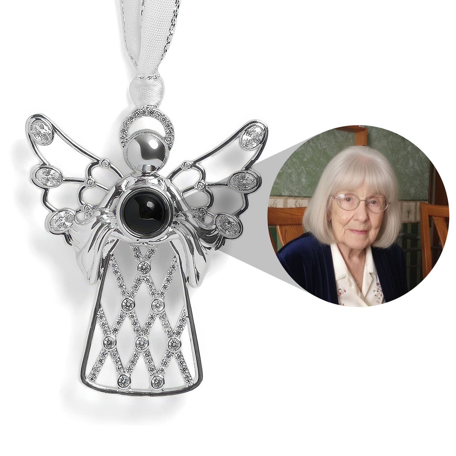 Personalized Angel Embrace Photo Ornament - Relive Your Memory