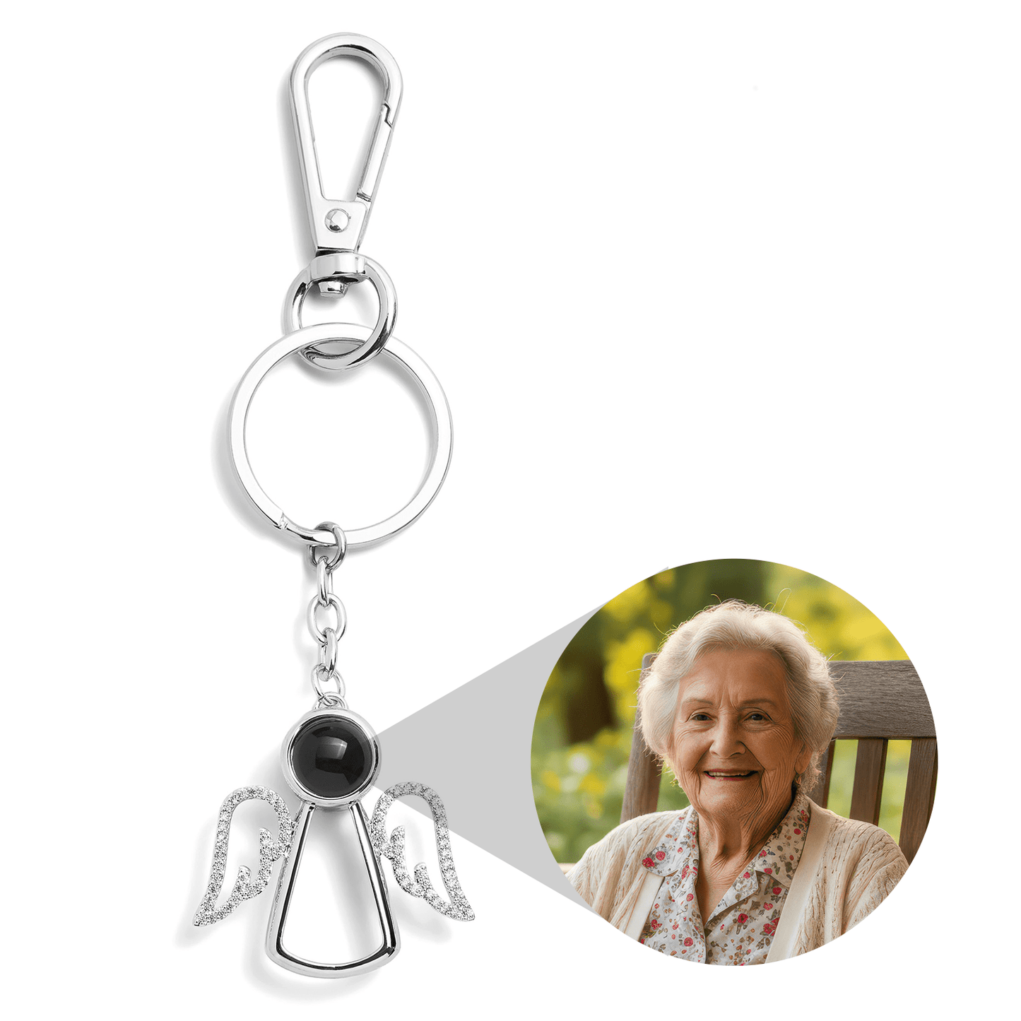Personalized Angel Photo Keychain - Relive Your Memory
