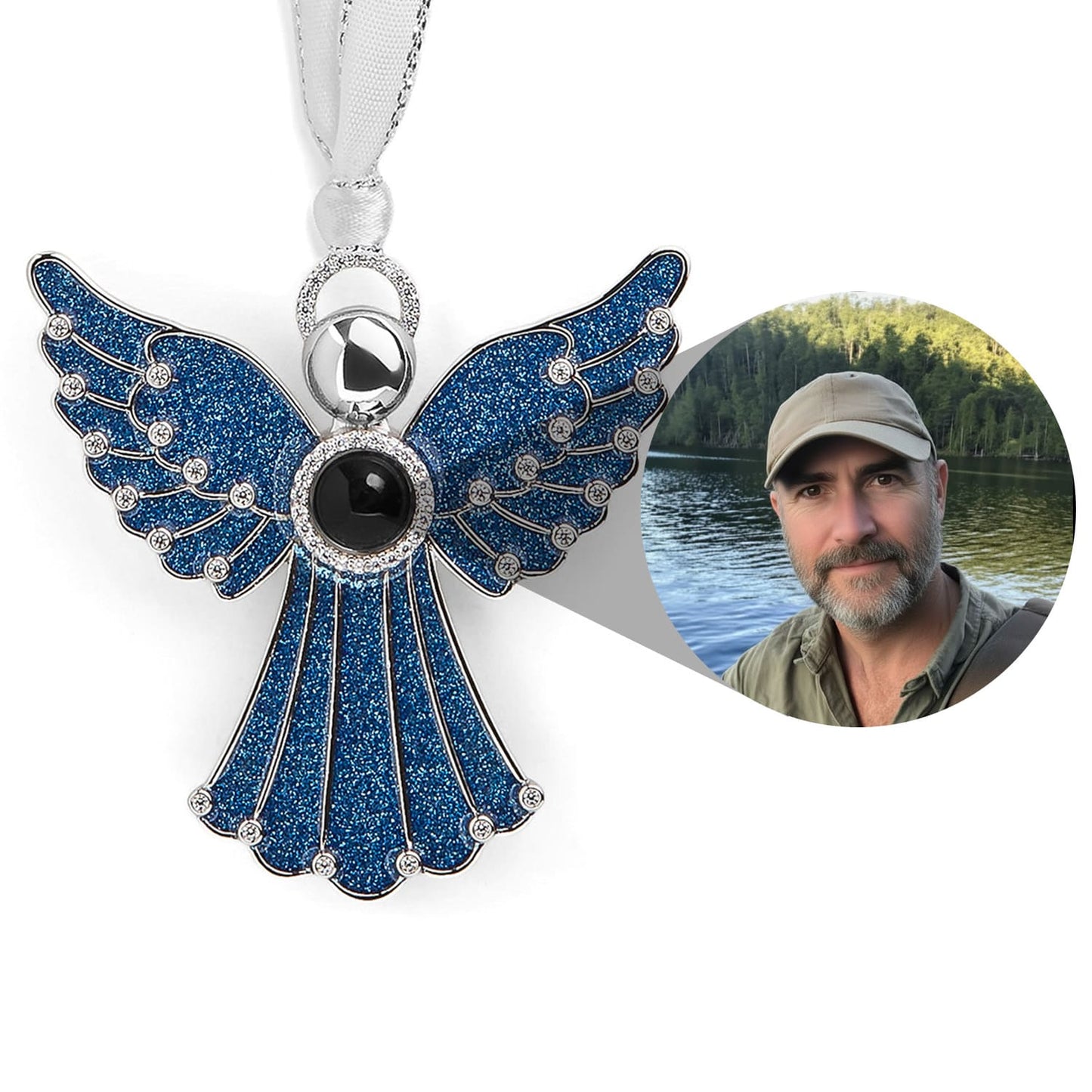 Personalized Glimmering Angel Photo Ornament - Relive Your Memory