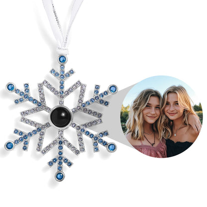 Personalized Blue Ombré Snowflake Photo Ornament - Relive Your Memory