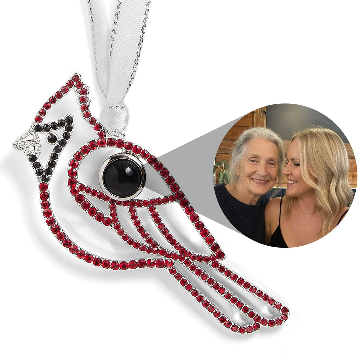 Personalized Cardinal Photo Ornament - Relive Your Memory