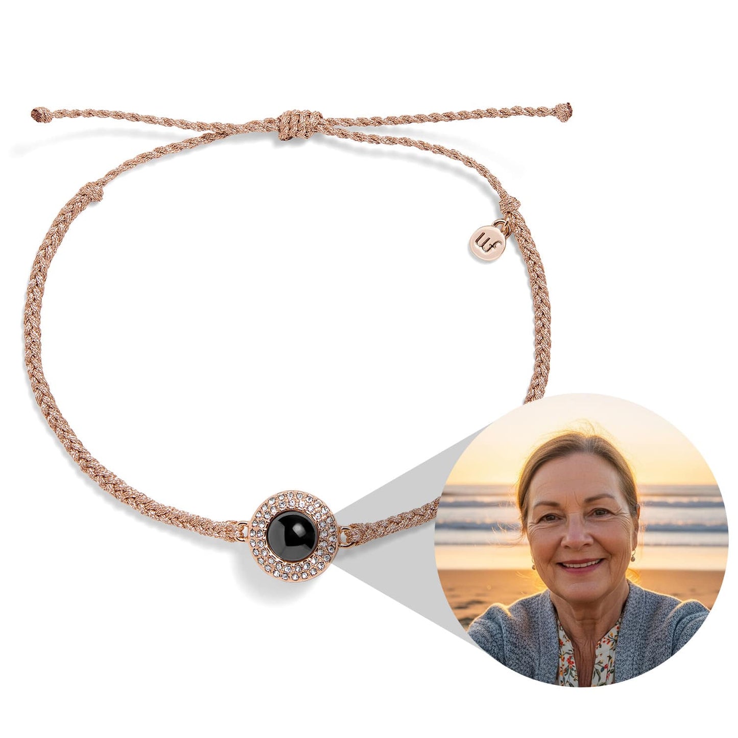 Personalized Pavé Circle Photo Bracelet - Relive Your Memory