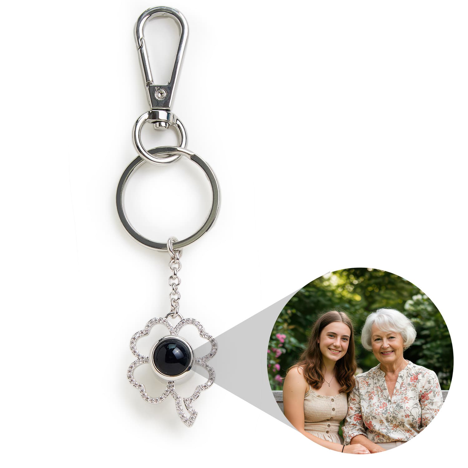 Personalized Clover Photo Keychain - Relive Your Memory