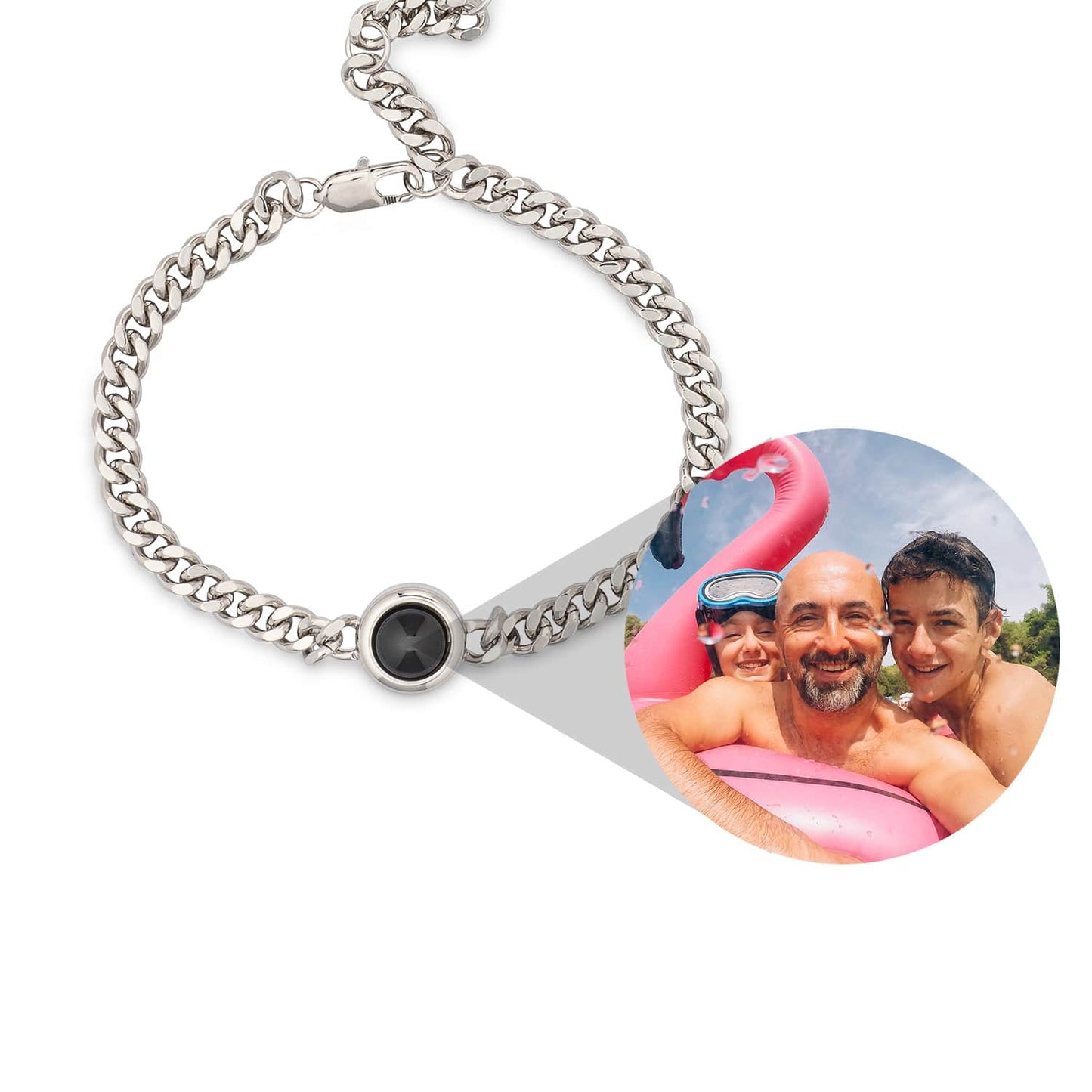 Personalized Curb Chain Photo Bracelet - Relive Your Memory