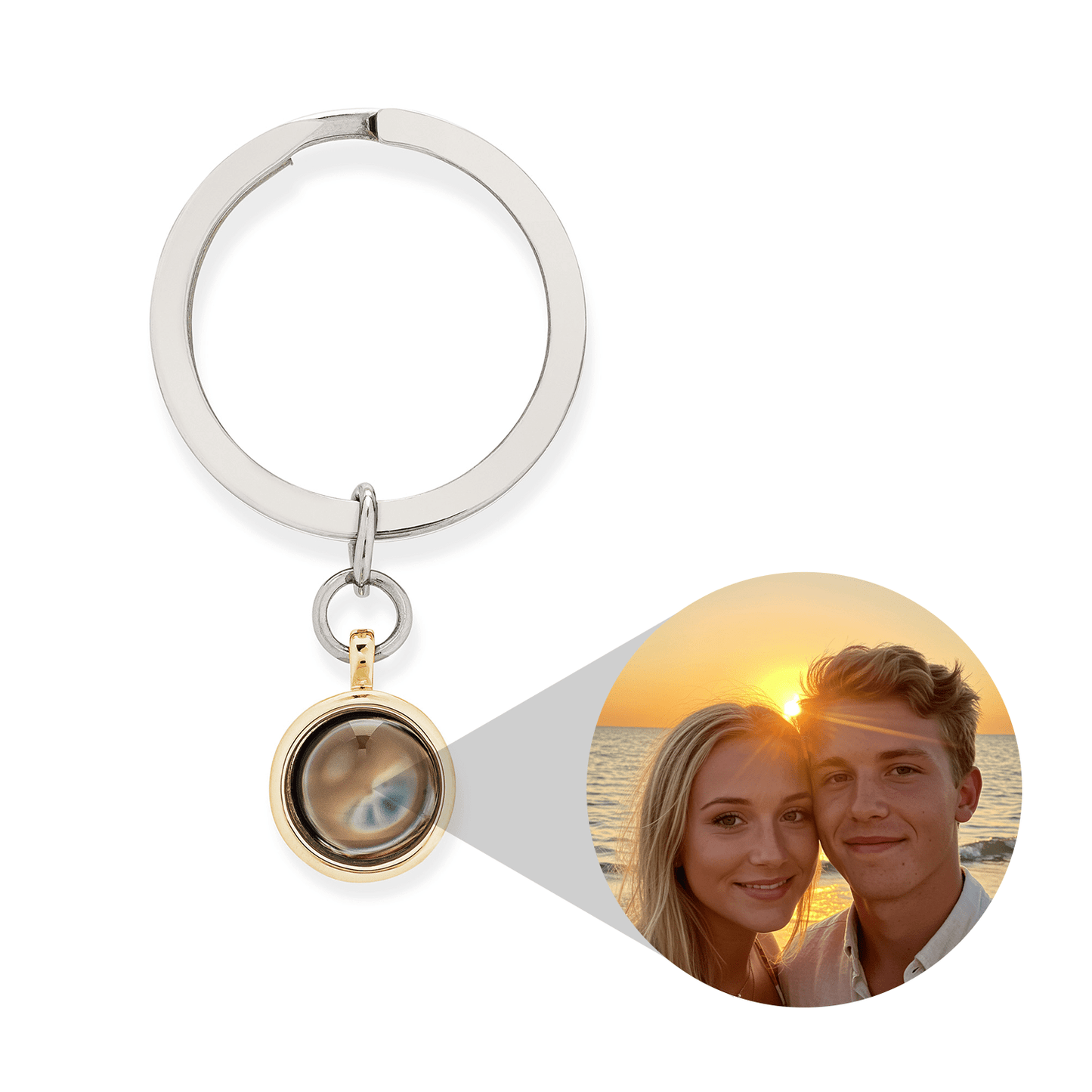Personalized Circle Photo Keychain - Relive Your Memory