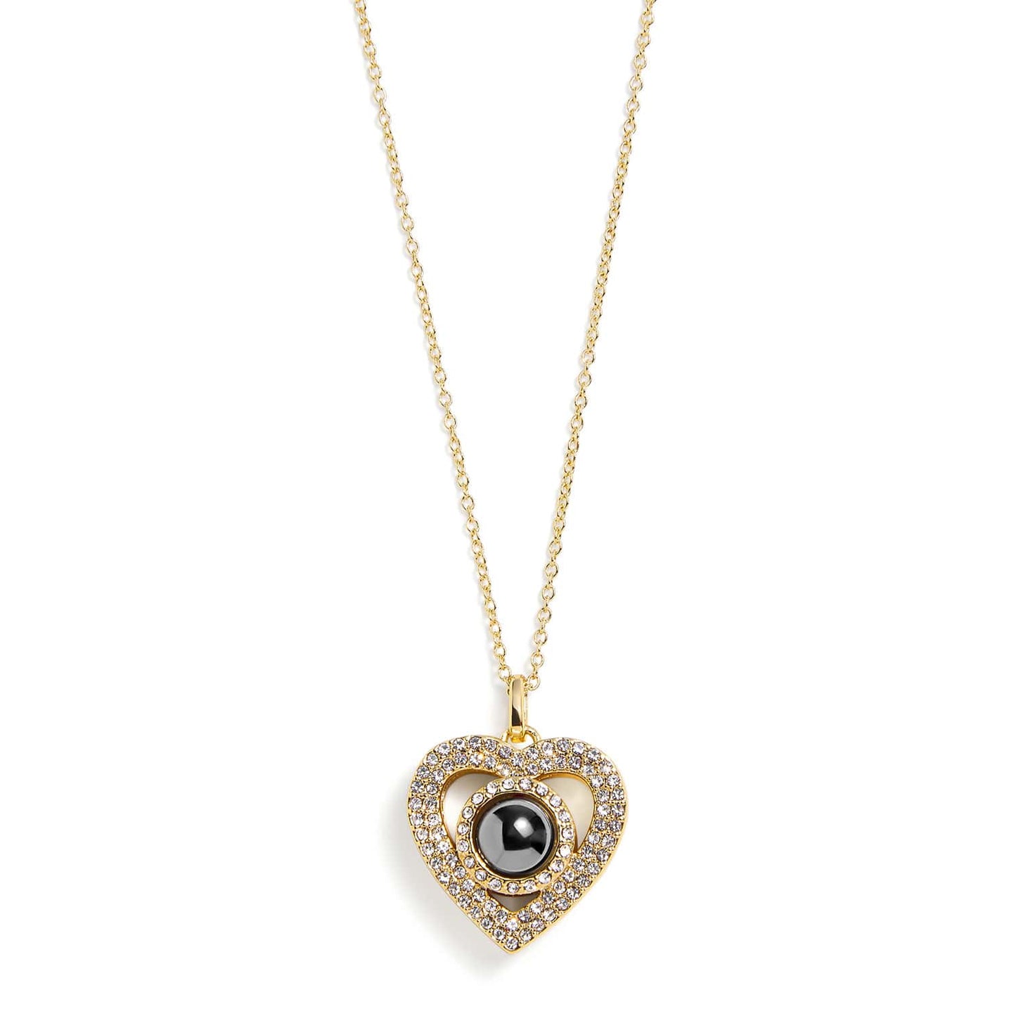Personalized Pavé Heart Necklace - Relive Your Memory