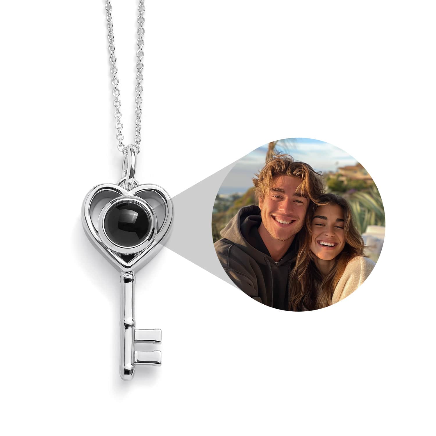 Personalized Heart Key Necklace - Relive Your Memory