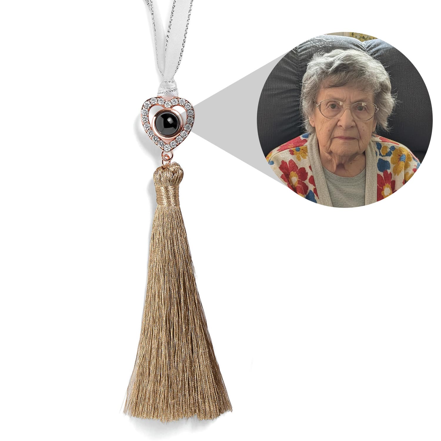 Personalized Heart Photo Tassel Ornament - Relive Your Memory