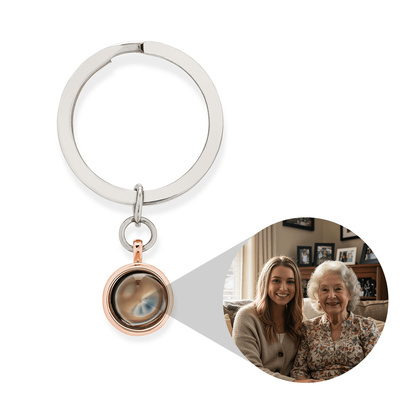 Personalized Circle Photo Keychain - Relive Your Memory