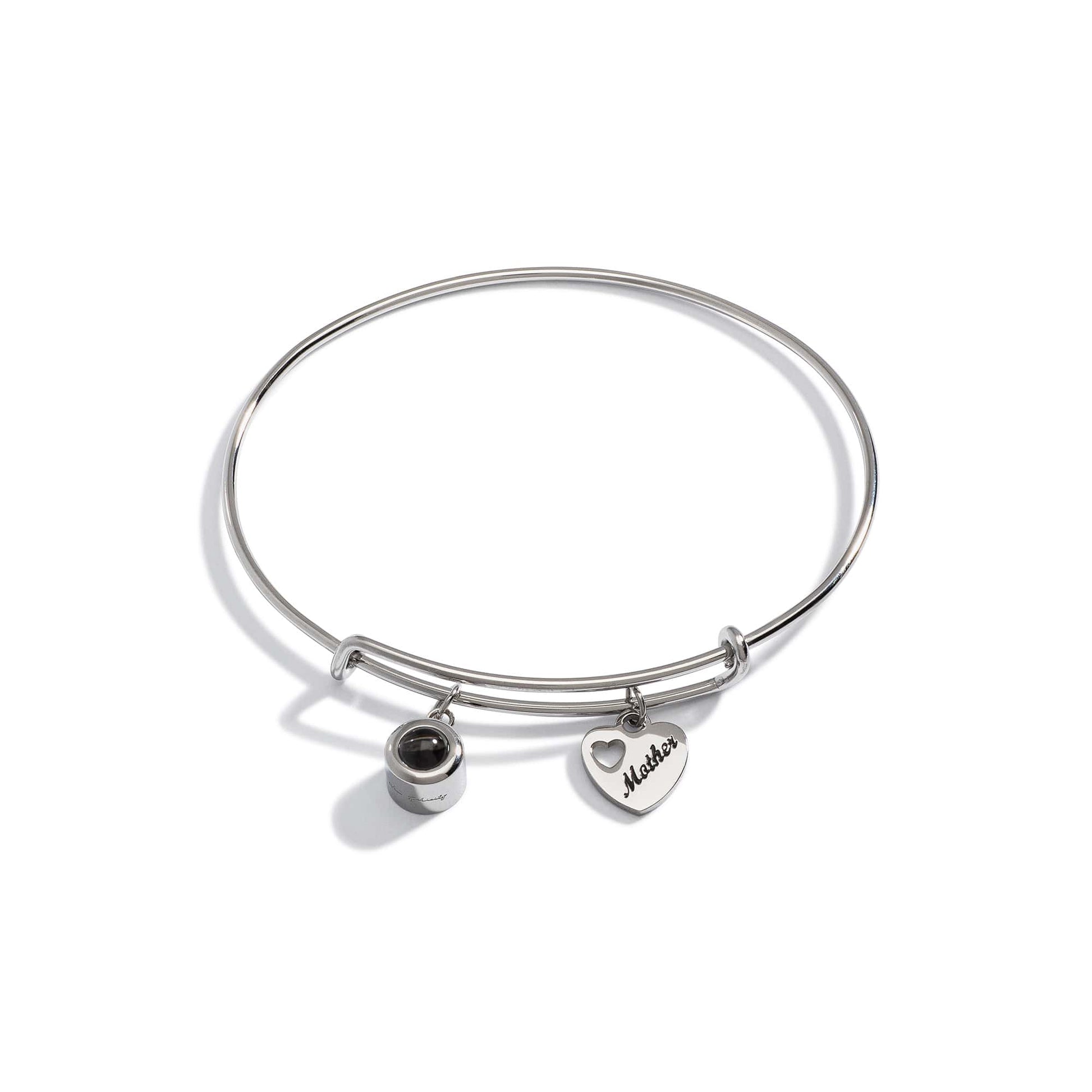 Personalized Photo Bangle With Mother Charm - Relive Your Memory