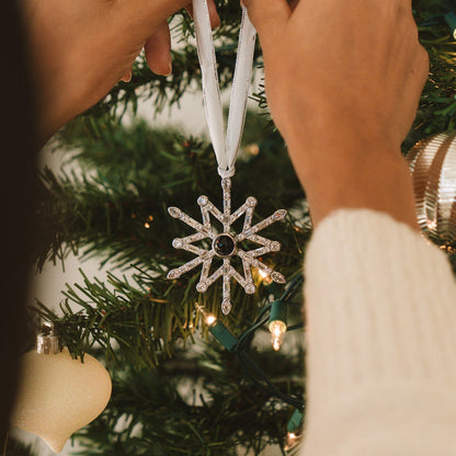 Personalized Nordic Snowflake Photo Ornament - Relive Your Memory