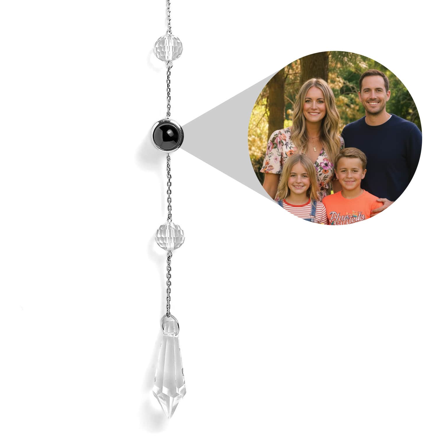 Personalized Circle Photo Icicle Ornament - Relive Your Memory