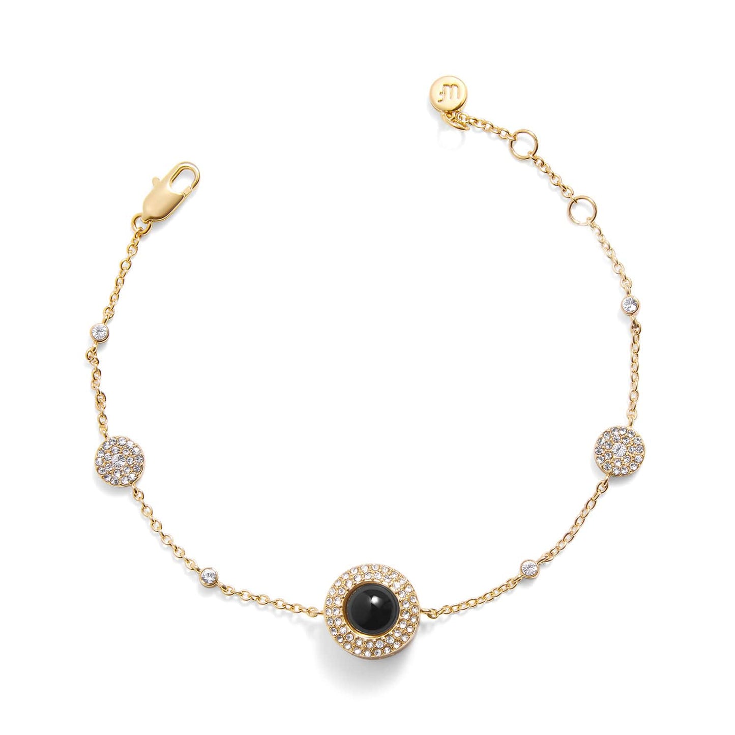 Personalized Pavé Circle Photo Station Bracelet - Relive Your Memory