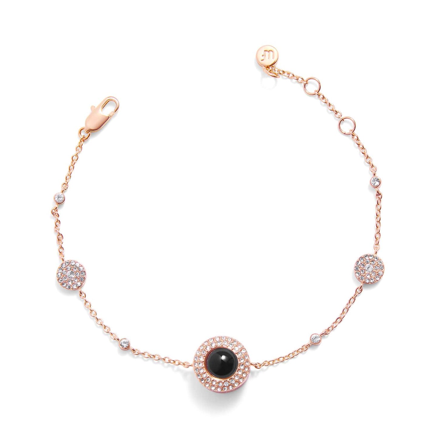 Personalized Pavé Circle Photo Station Bracelet - Relive Your Memory