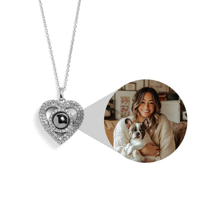 Personalized Pavé Heart Necklace - Relive Your Memory