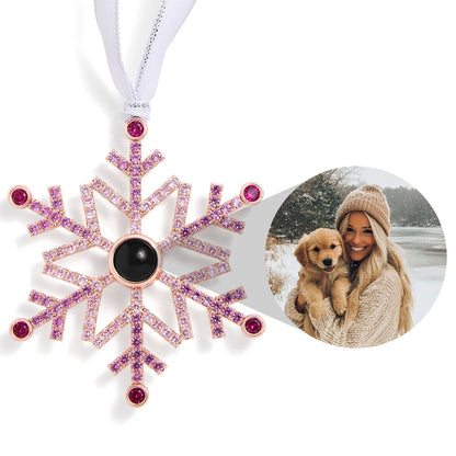 Personalized Pink Ombré Snowflake Photo Ornament - Relive Your Memory