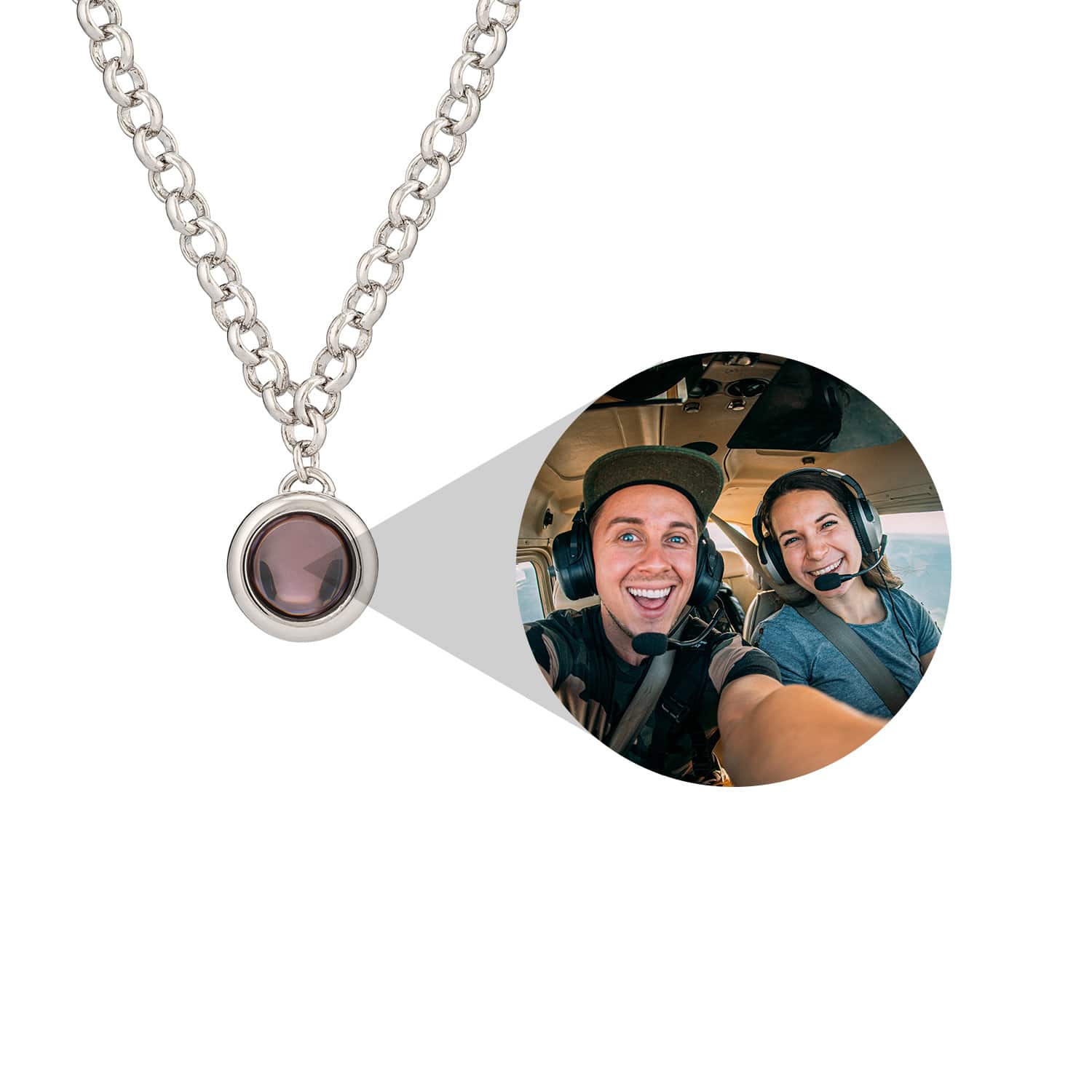 Personalized Rolo Chain Photo Necklace - Relive Your Memory