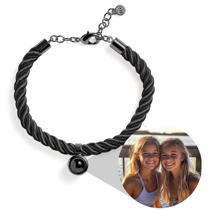 Personalized Rope Circle Photo Bracelet - Relive Your Memory