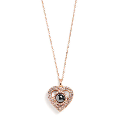 Personalized Pavé Heart Necklace - Relive Your Memory