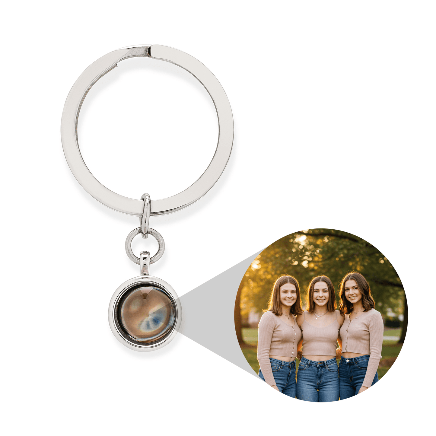 Personalized Circle Photo Keychain - Relive Your Memory