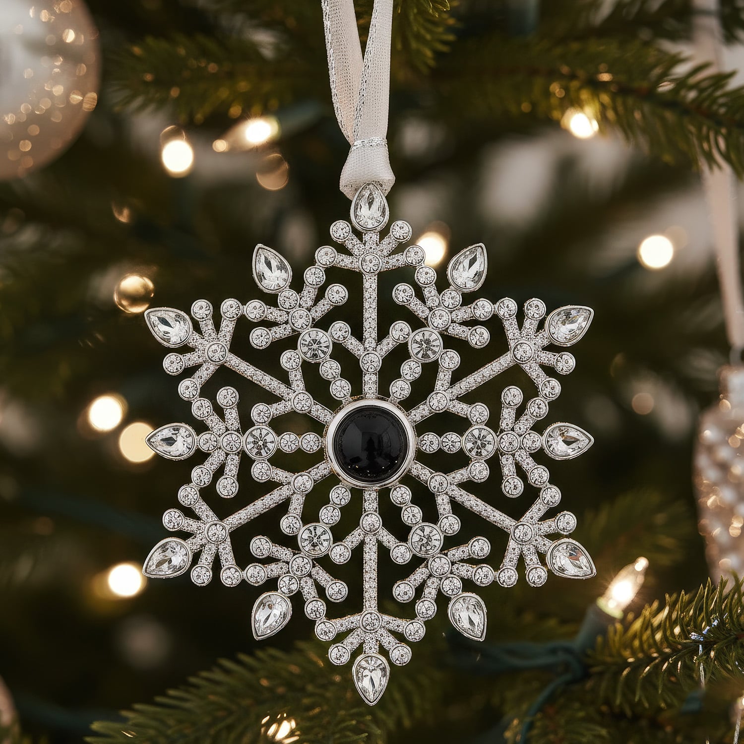 Personalized Ornate Snowflake Photo Ornament - Relive Your Memory