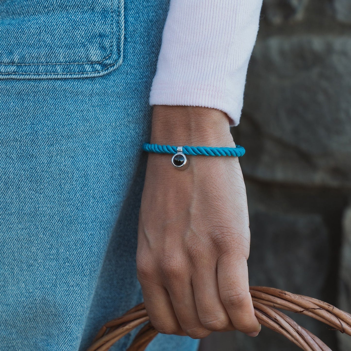 Personalized Rope Circle Photo Bracelet - Relive Your Memory