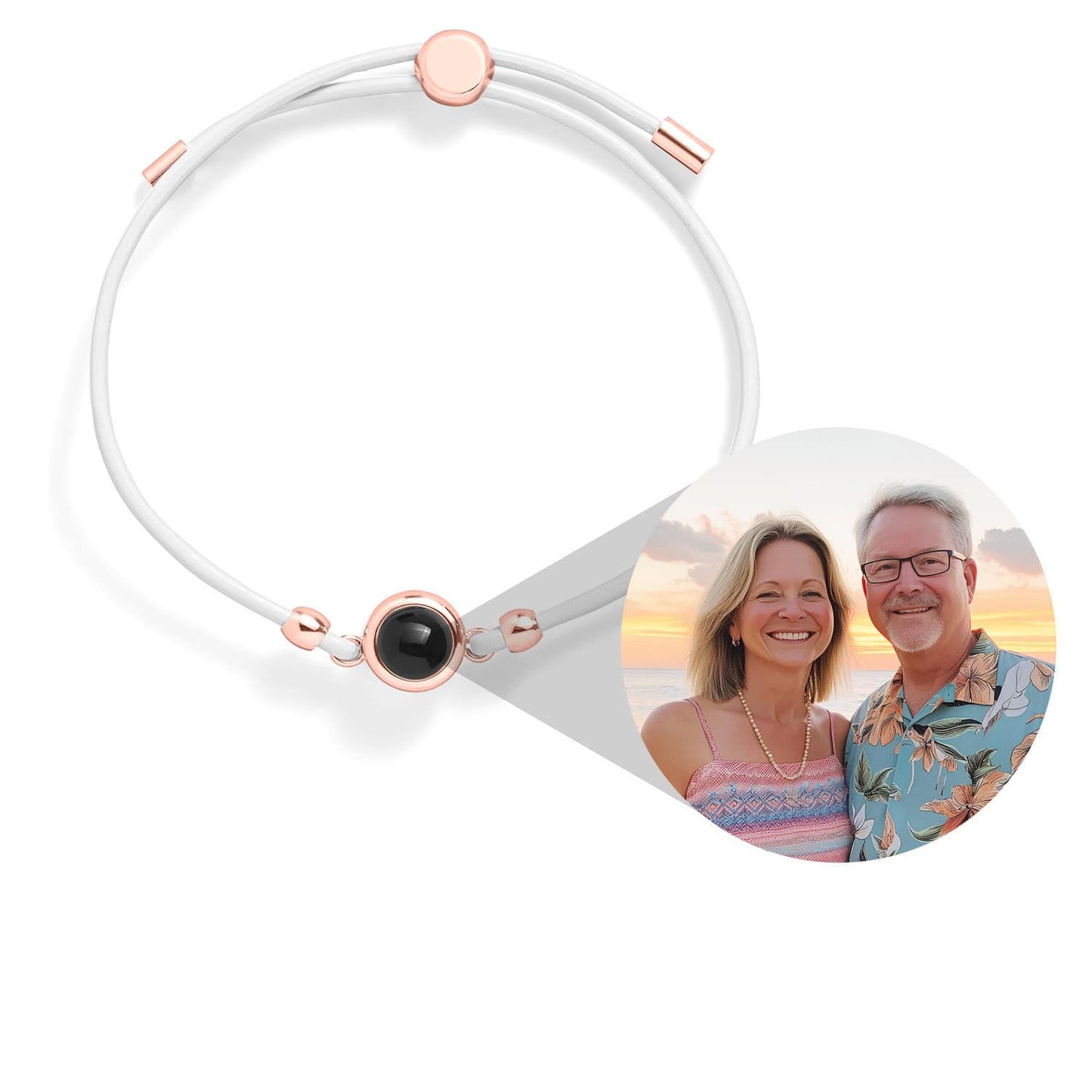 Personalized Leather Slider Photo Bracelet - Relive Your Memory