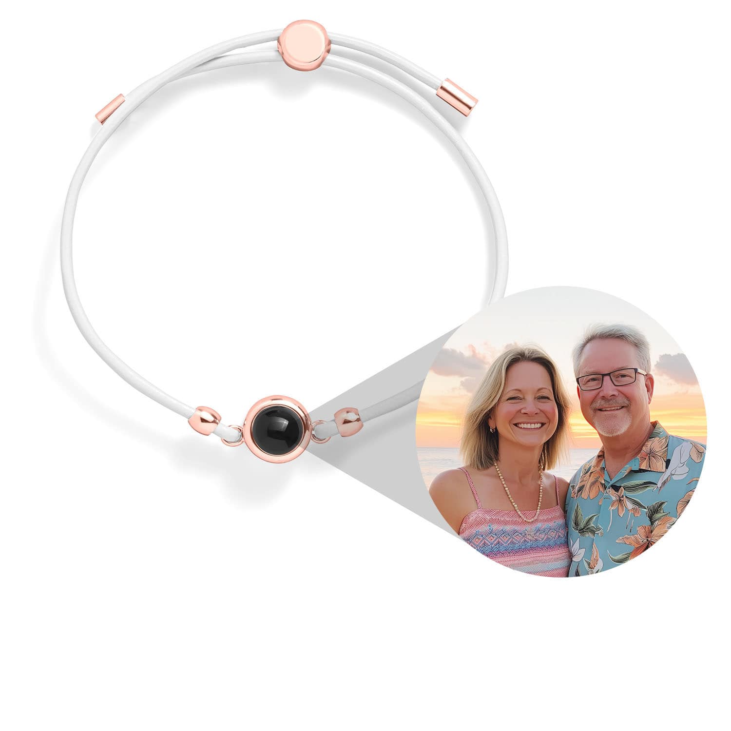 Personalized Leather Slider Photo Bracelet - Relive Your Memory